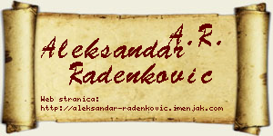 Aleksandar Radenković vizit kartica
